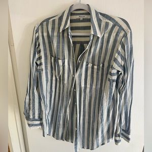 Breezy Madewell Striped Button Down, size S, cotton